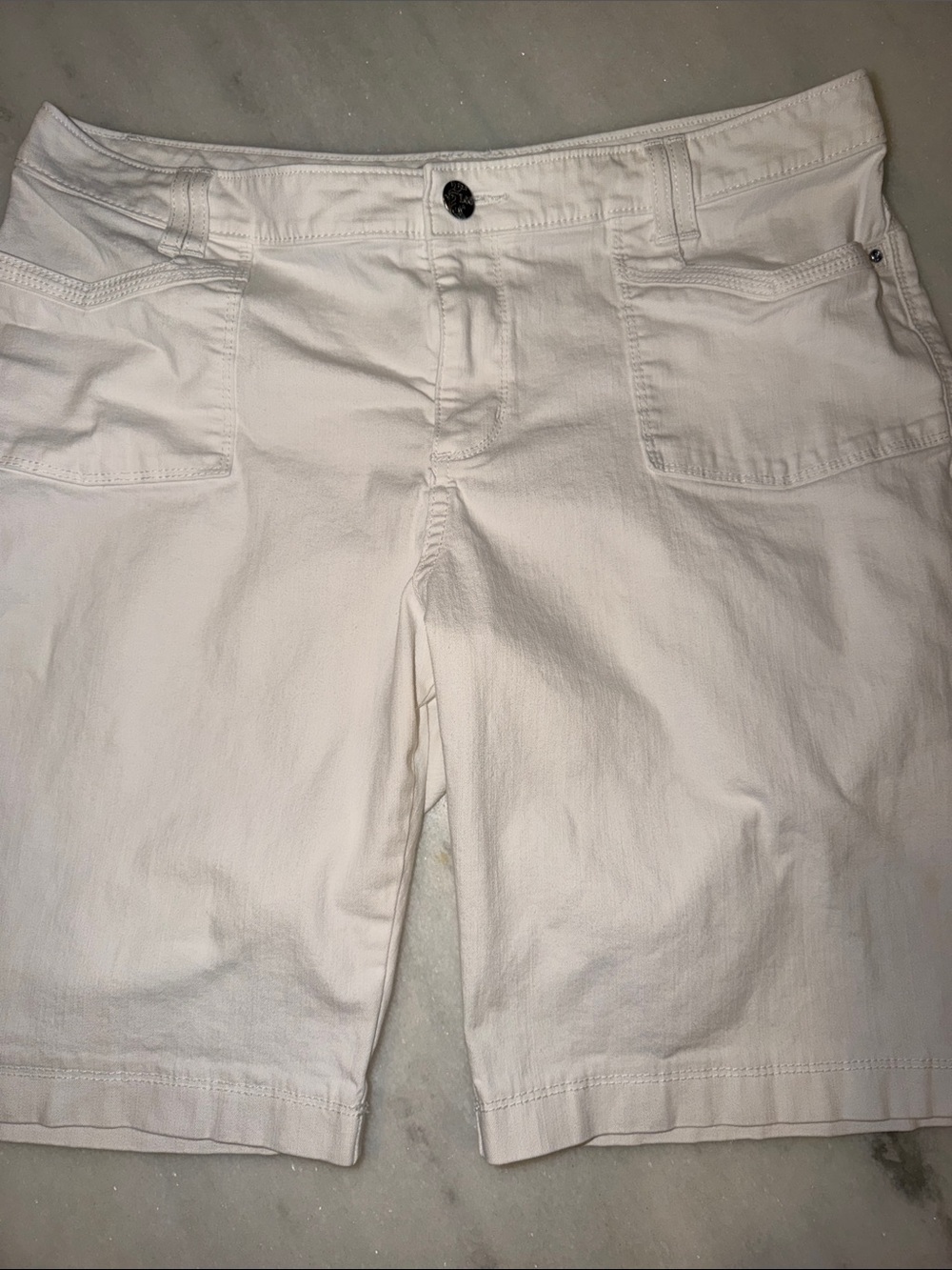 Lee White Slender Secret Denim Shorts